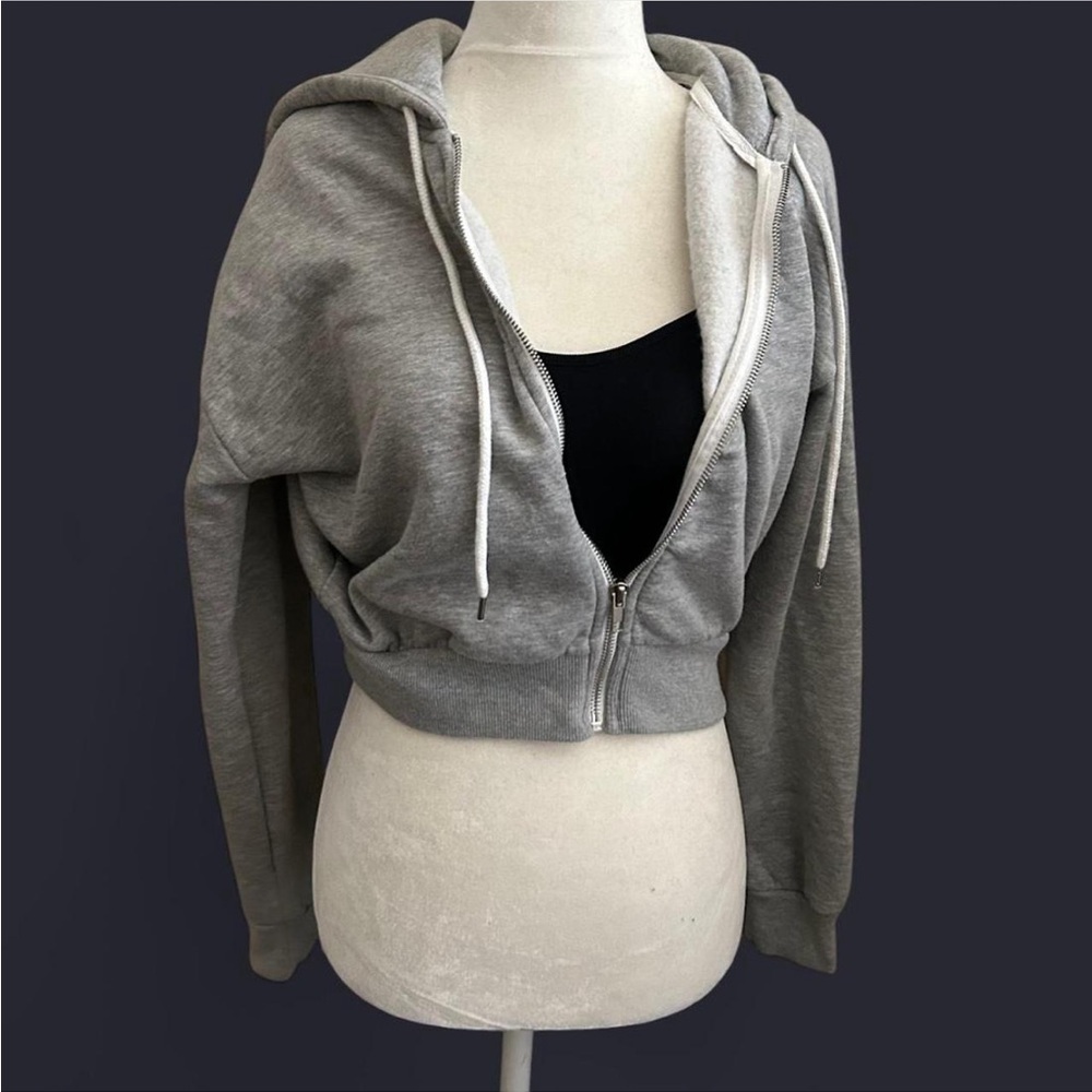 Light Gray Cropped Hoodie